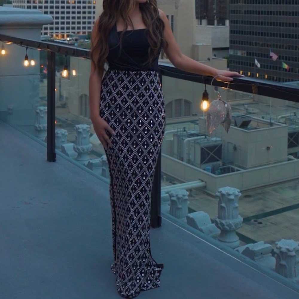 Black rhinestone dress